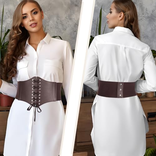 Lace-up Corset Belt for Women Elastic Belt Tied Waspie Pirate Costume Waist Belt for Renaissance3