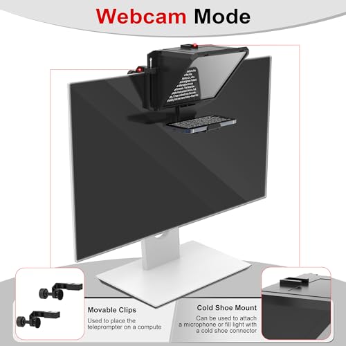 Teleprompter para teléfono y cámara con cristal divisor de haz HD 70/30 y control inalámbrico 5