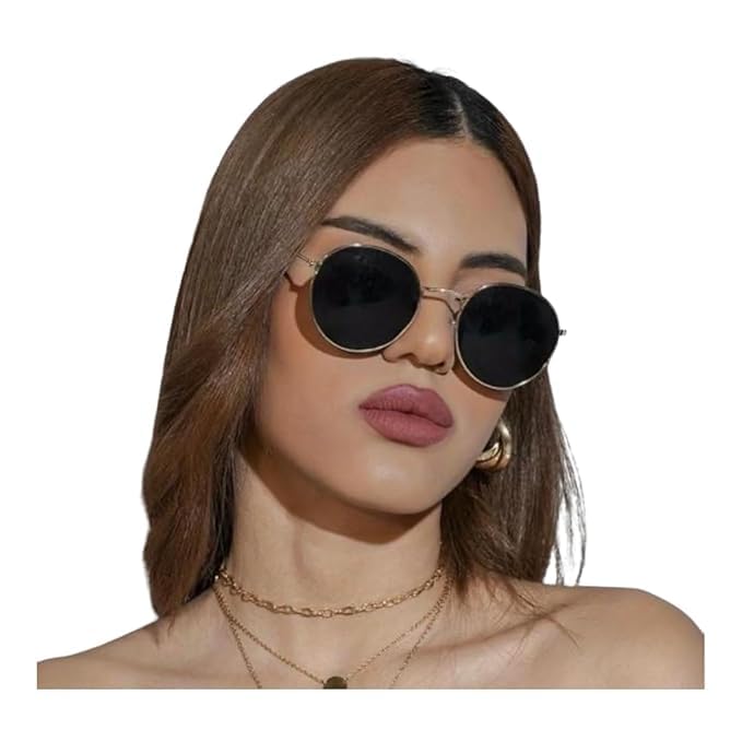 Silver Metal Frame Oval shape Sunglasses/Goggles For Men's and Women's UV Protected-Pack of 1-image-47