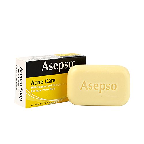 Asepso SULPHUR Plus Salicyclic Acid for Acne Prone Skin (Bar Soap), 2.8 Oz