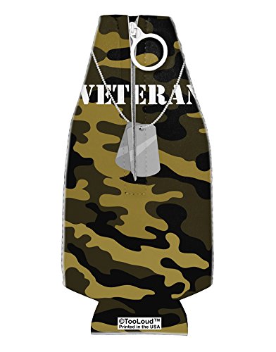 TooLoud Veteran Dog Tags Collapsible Neoprene Bottle Insulator All Over Print