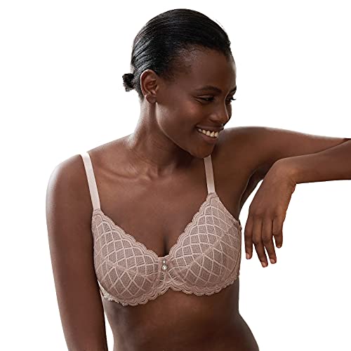 Hsia Full Coverage Bra, Minimizer Unlined Underwire Bras For Women, Unpadded Plus Size Minimizer Bra Light Beige #TOP1