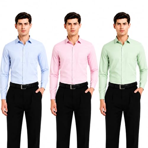 Image of Men's Solid Formal Shirt | Premium Cotton Rich Full Sleeves Shirt | Comfort Fit Office Wear Shirt with Single Chest Pocket | Stylish Casual & Formal Shirt for Men