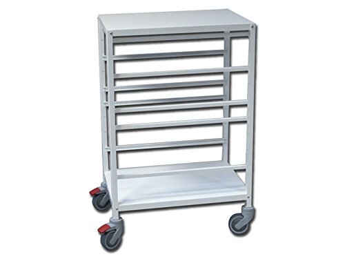 Gima - Service Trolley for ISO Trays and Baskets (Not Included), Made in Epoxy Powder Painted Steel, 5 Height Adjustable Runners, 4 Wheels, 2 of Which with Brake, Measurement: 65 x 47 x 100 cm