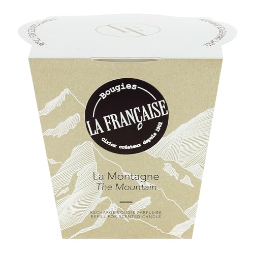 Bougies La Francaise - Recharge Bougie Parfumée Fabrication Française - La Montagne - Fabrication Française - 200g +/- 40h de combustion - 2.246.4 x 8.3 x 8.6 cm