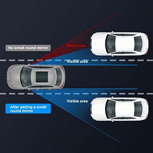 URAQT Blind Spot Mirrors For Cars, 2 Pack Round Frameless 360° Rotate Sway Adjustable HD Glass Convex Mirror, Waterproof Adjustable Wide Angle Convex Rear View Mirror for General Motors