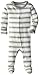 L'ovedbaby Unisex-Baby Organic Cotton Footed Overall, Seafoam Stripe, 0/3 Months