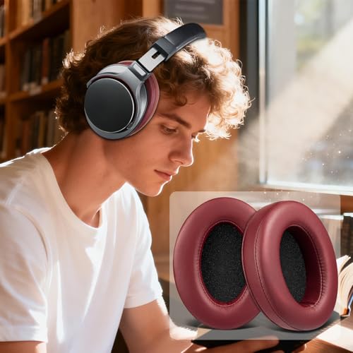 Image of SOULWIT Earpads Cushions for Audio-Technica ATH M50X /M40X, HyperX Cloud /Alpha, SteelSeries Arctis, Ear Pads for Sony MDR-1ABT /1RBT /1RNC /7506, Turtle Beach Stealth 420X /600 - Burgundy
