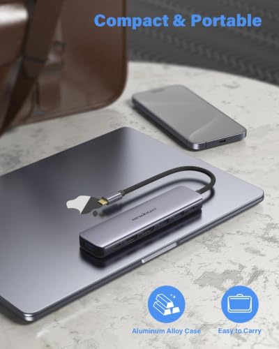 Newmight USB Hub C vers Double HDMI - Station d'accueil 7 en 1 avec 2 HDMI, 3 Ports USB 3.0, Port de données USB-C 3.0, PD 100 W, Compatible MacBook Pro, iPhone 15/Pro Max, HP, Dell – vue 7