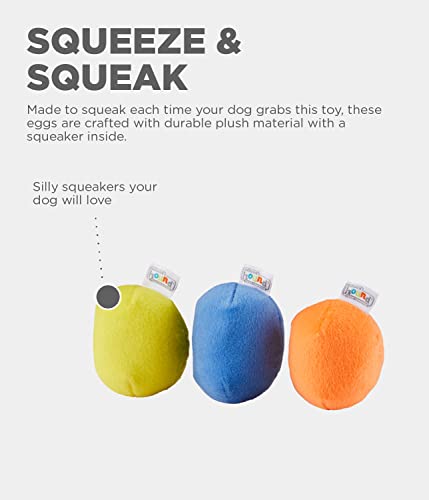 Outward Hound Squeakin' Eggs Plush Replacement Dog Toys - 3 Pack #TOP3