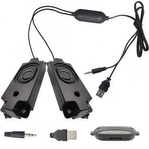 CTRICALVER Cavity Speaker 3W 8 ohm, 5V USB Power Port, Bass, 3w, Suitable for Computers, Car Audio, TV and other Electronic Devices, USB Power Port 3.5mm Audio Port Cable Length 1.5m