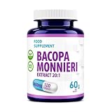 Bacopa Monnieri Brahmi Estratto 8000Mg Equivalente (400Mg Di Estratto 20:1) - 120 Capsule Vegan