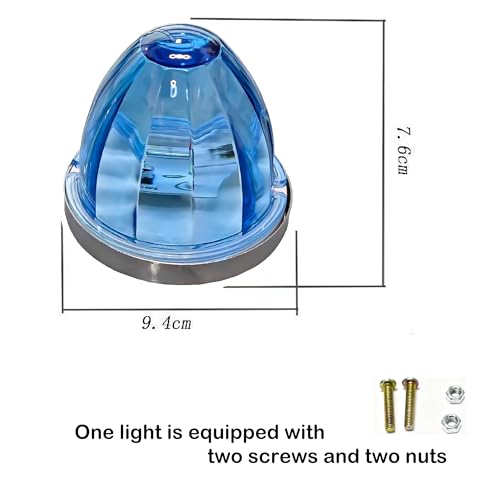 Image of 4PCS Light blue Watermelon Lights, Clear Lens LED Side Marker Turn Signal Lights, Watermelon-Shaped Side Marker Tail Top Cap Roof Lights for Trailer Truck Semi-Trailer Heavy-Duty Truck Van
