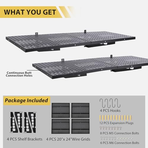 Heavy Duty Garage Storage Rack - 2 Pack 1.6x4ft Wall Shelves, Floating Shelves with 560lbs Capacity by Towallmark - Image 8