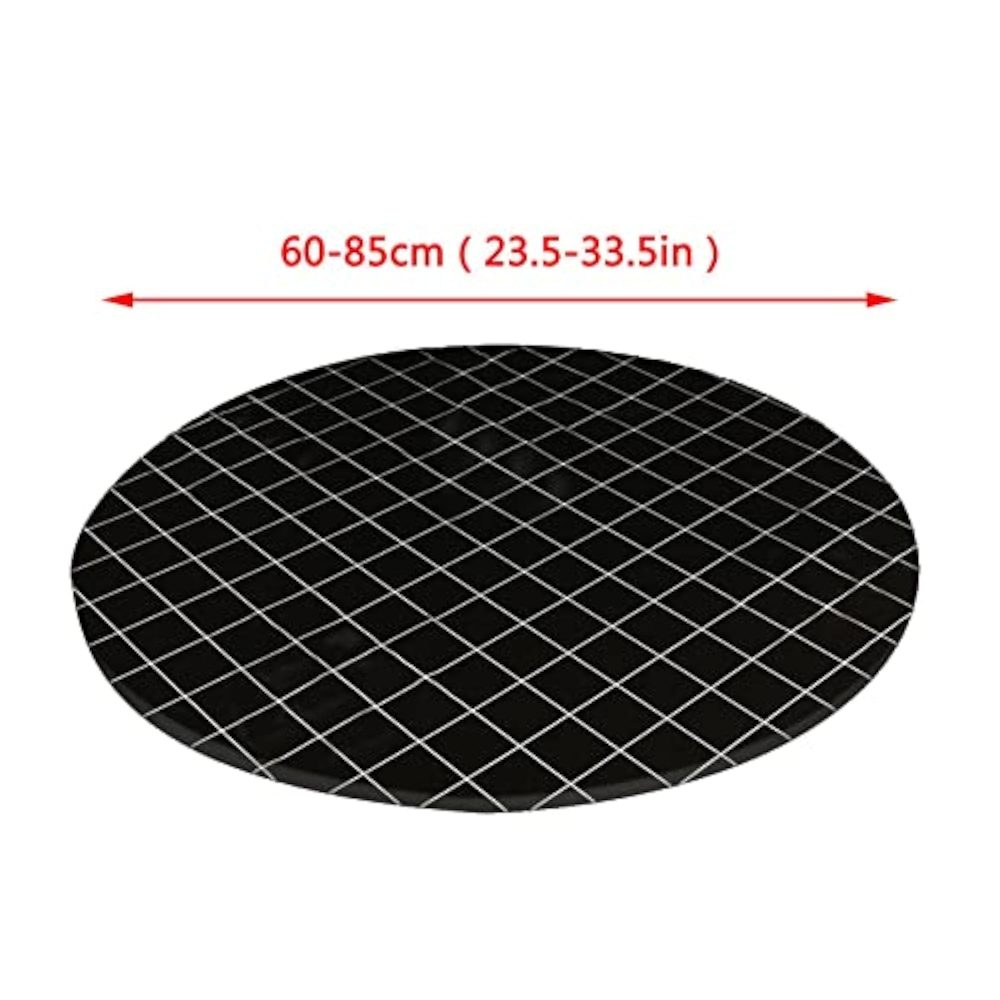 Fitted Table Cloth Water Resistance Dinner Table Cover Black 80cm