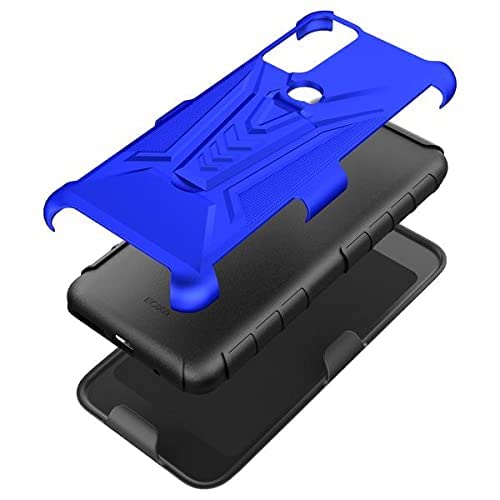 Galaxy Wireless Case For At&T Radiant Max 5G / Cricket Dream 5G / Cricket Innovate 5G Case With Tempered Glass Screen Protector Hybrid Cover With Kickstand Phone Belt Clip Holster - Blue #TOP7
