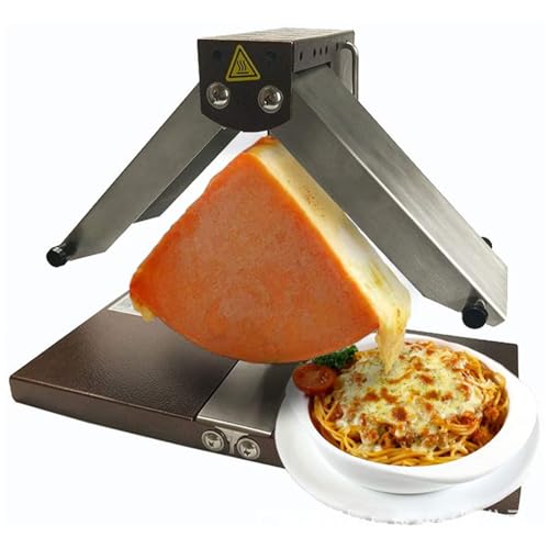 KJHYYPP Máquina fundidor de Queso Raclette eléctrica, Parrilla de Queso Comercial de 900 W Melte, Rueda de Medio Queso Ajustable inclinable, multifunción
