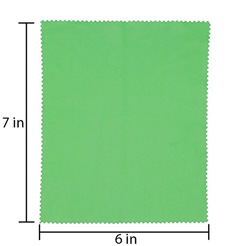 Eyeglass Cleaner Microfiber Cloth - Glasses Cleaner for All Gentle Surfaces, Touchscreens, Smartphones, Camera Lenses, LCD & HD Screens -Green, 4 Pack- by OptiPlix