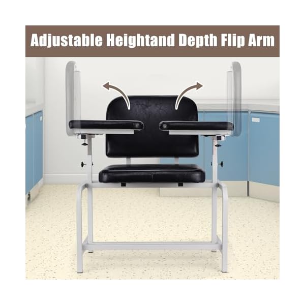 Phlebotomy-Blood-Drawing-Chair-with-Adjustable-Armrest-and-Steel-Frame-Extra-Large-Comfortable-Padded-Medical-Chairs-for-Hospital-Clinic-Lab-Medical-Facilities-Black Phlebotomy-Blood-Drawing-Chair-with-Adjustable-Armrest-and-Steel-Frame-Extra-Large-Comfortable-Padded-Medical-Chairs-for-Hospital-Clinic-Lab-Medical-Facilities-Black