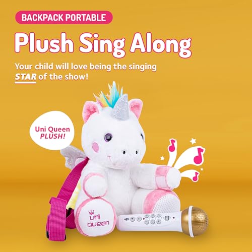 Singing Machine Presents The Sing Along Mochila de pelúcia com alto-falante e microfone com músicas,
