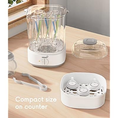 Bottle Sterilizer, Baby Bottle Steam Sterilizer, Electric Baby Bottle Sanitizer with Timer for Baby Bottles, Pacifiers, Pump Parts