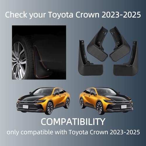 Image of Mud Flaps for Toyota Crown 2023 2024 2025, Wheel & Tire Splash Guards, Mudflaps for Car, PP Material, All Weather Tire Protector Splash Guards Mudflaps for Toyota Crown Exterior Accessories