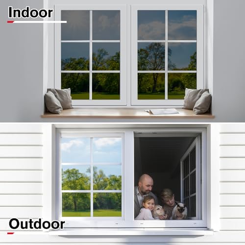 Image of Haton Window Privacy Film One Way Window Tint for Home, Sun UV Blocking Heat Control Reflective Mirror Tinting Film See Out Not in Office Door Coverings, Black-Silver 23.6 inch x 78.7 inch