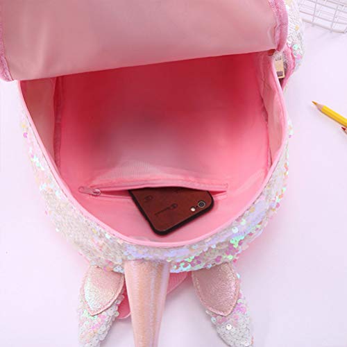 Mochila KESYOO reversível de unicórnio com lantejoulas para meninas e mulheres tamanho grande com gl