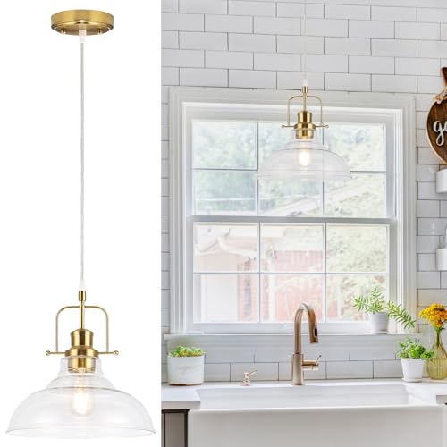 WILON Brass Gold Glass Pendant