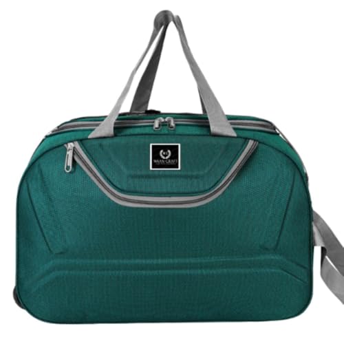 Waan Craft Travel Duffel Bag, Black with Grey Trim, Spacious Weekender Shoulder Bag (Green) 3 41XfwZ58AML