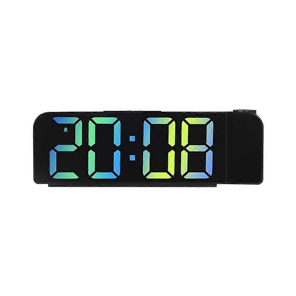 JOYHAPPST Simple Projection Alarm Clock LED Large Font Display Electronic Clock with Temperature Display E Style