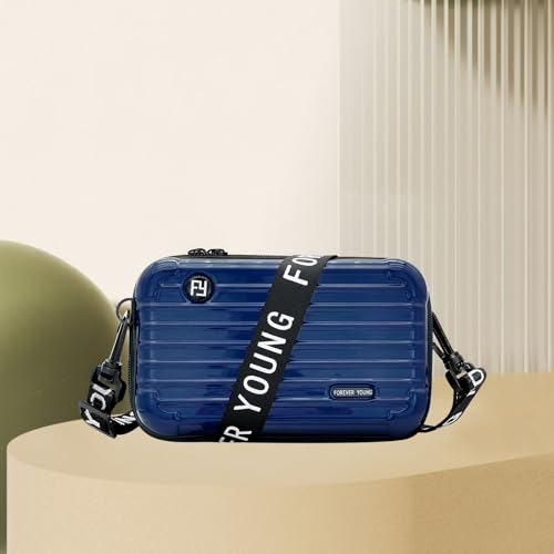 Women Crossbody Bag, Plastic Mini Shoulder Bag with Adjustable Strap, Luggage Shaped Cross-body Sling Phone Bags for Travel