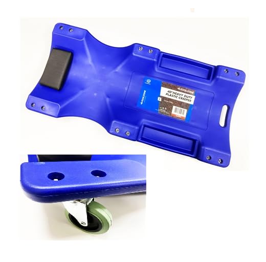 Toolzone Mecánica de plástico Creeper de 40 pulgadas de alto impacto polímero de bajo perfil taller garaje