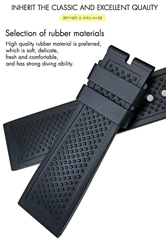 DJDLFA Pulseiras de relógio de borracha 23,5 mm 24 mm para CALIBRE DE CARTIER TANK SOLO SANTOS DE Pu