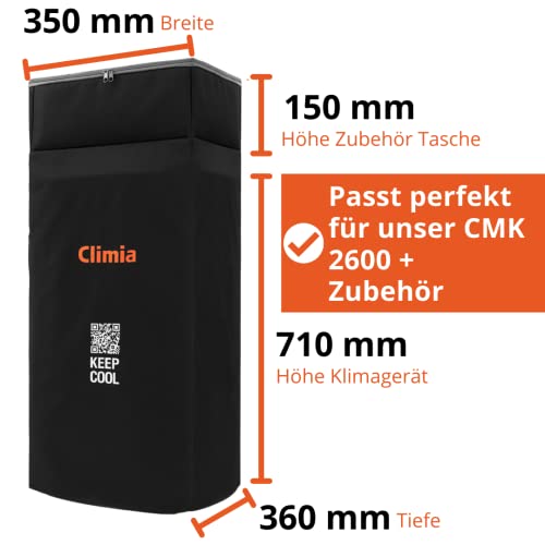 Climia CMK 2600 przenośny klimatyzator z ekologicznym chłodziwem 3 w 1 – klimatyzacja, wentylator i osuszacz powietrza (CMK 2600 wraz z pokrowcem ochronnym)