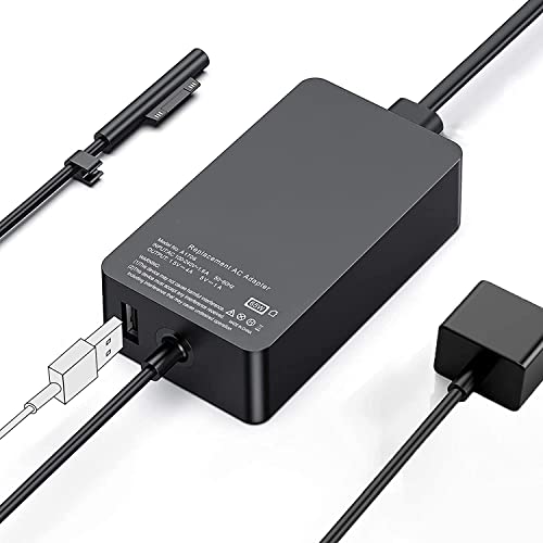 65W Surface Pro Charger Cargador de computadora portátil, 65W 15V 4.0A Adaptador de Fuente de alimentación Compatible con Surface Pro 3/4/5/6/7 by Uflatek Cover