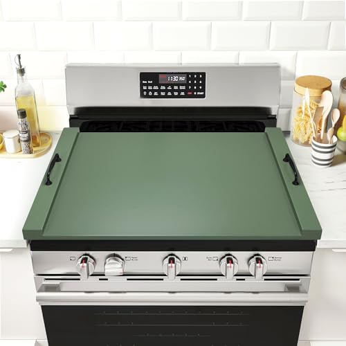 GASHELL Noodle Board Stove Cover with Handles, Multiple Stove Top Cover Board for Electric/Gas Stove Top(Forest Green)
