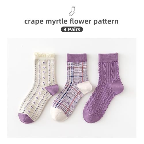 Image of Women's Crew Socks Cute Bear Cat Floral Soft Fancy Socks Gifts for Women