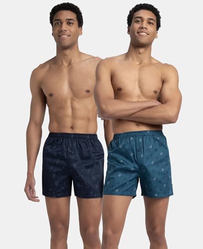 Image of Jockey 8222 Men's Super Combed Mercerized Cotton Woven Printed Inner Boxers with Ultrasoft and Durable Inner Waistband (Pack of 2)