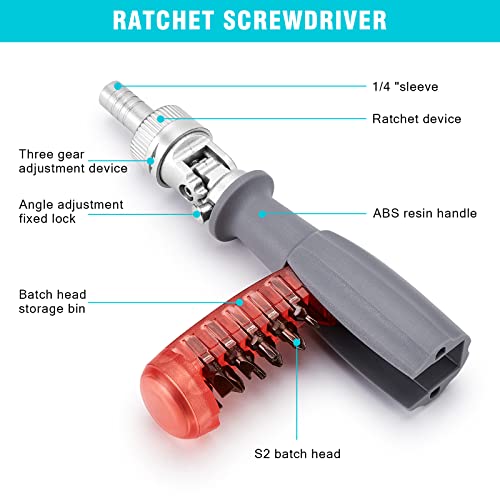 Fixm 20 In 1 Ratcheting Screwdriver Set, Magnetic And Adjustable Angle Portable And Durable 20 Double-Headed Drills Multitool Bolt Driver #TOP1