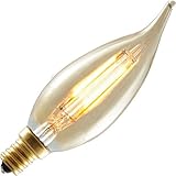 Bulbrite 776503 LED2CA10/22K/FIL-NOS 2-Watt LED Nostalgic CA10 Flame-Tip Chandelier Bulb, 25W Equivalent, Candelabra Base, Antique Finish (Pack of 10)