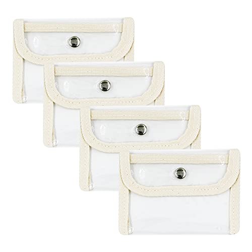 4 PCS Glitter Transparent Card Holder Waterproof Coin Purse Wallet Pouch Creadit Card Business Card Case for Women Girls (D)