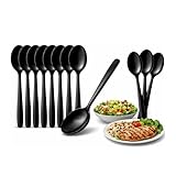 Mehrweg Löffel Schwarz – 100 Stück – Suppenlöffel Spülmaschinengeeignet bis 125 Waschgänge – Wiederverwendbare Löffel für Gastronomie & Catering