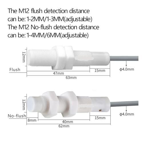 Sensor de proximidad capacitivo M12 PNP NO para detección industrial CM12-06T-N 3
