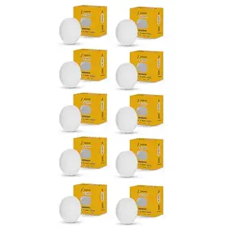 Jaquar 12W LED GEM Trimless Round Surface Mount Down Light | No False Ceiling Required Required | Natural White (4000K) | (Pack of 10)