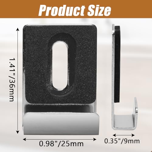 Image of 8 Packs Metal Mirror Holder Clips, Silver, with Rubber Pads | 1 /4 inch Heavy Duty, Mirror Hanging Kit, With Screws, Billboard Display
