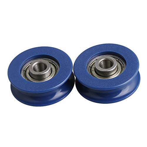 CNBTR 6mm Width 3mm Depth U-Groove Blue Plastic Bearing Guide Pulley Wheel for Max-Load 59kg Pack of 4 - Image 2