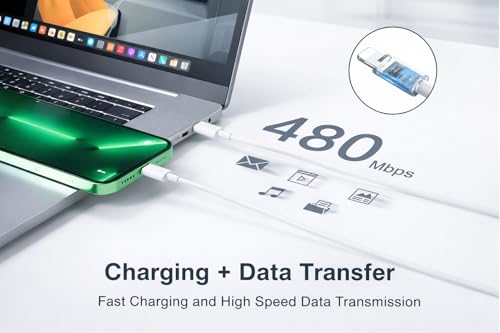 iPhone oplader, 20 W USB C snellader en 1 m kabel voor iPhone 14/14 Plus/14 Pro/14 Pro MAX/13/12/11/X/8/7/Pad, USB C-stekker type C voeding adapter (wit) - Afbeelding 5