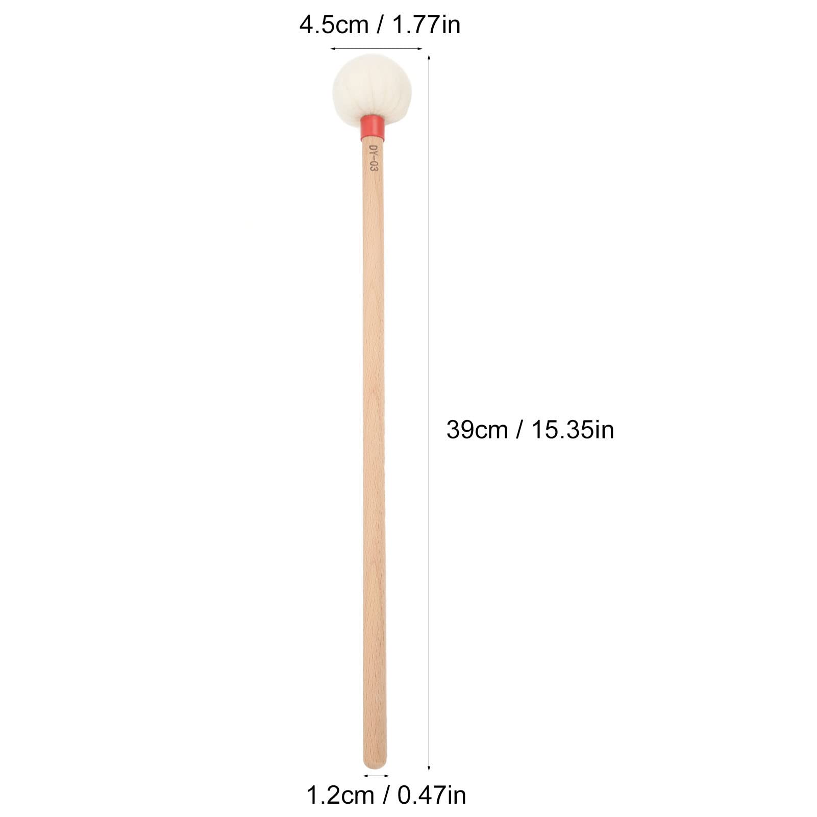 2 Stück Trommelschlägel Filzschlägel Sticks Ahorngriff Holzschlägel Percussion Sticks für Bassdrums Pauken Snaredrums(rot)