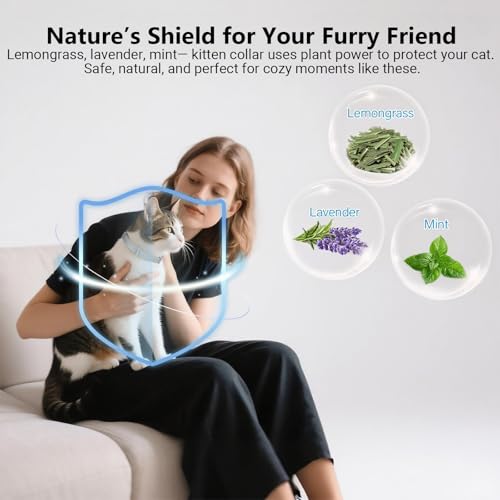2 Stück Katzenhalsbänder,Sichere,wasserdichte und Einstellbare Katzenhalsbänder,Enthält Natürliche Ätherische Öle,Geeignet für Kätzchen Über 7 Wochen(39 cm)